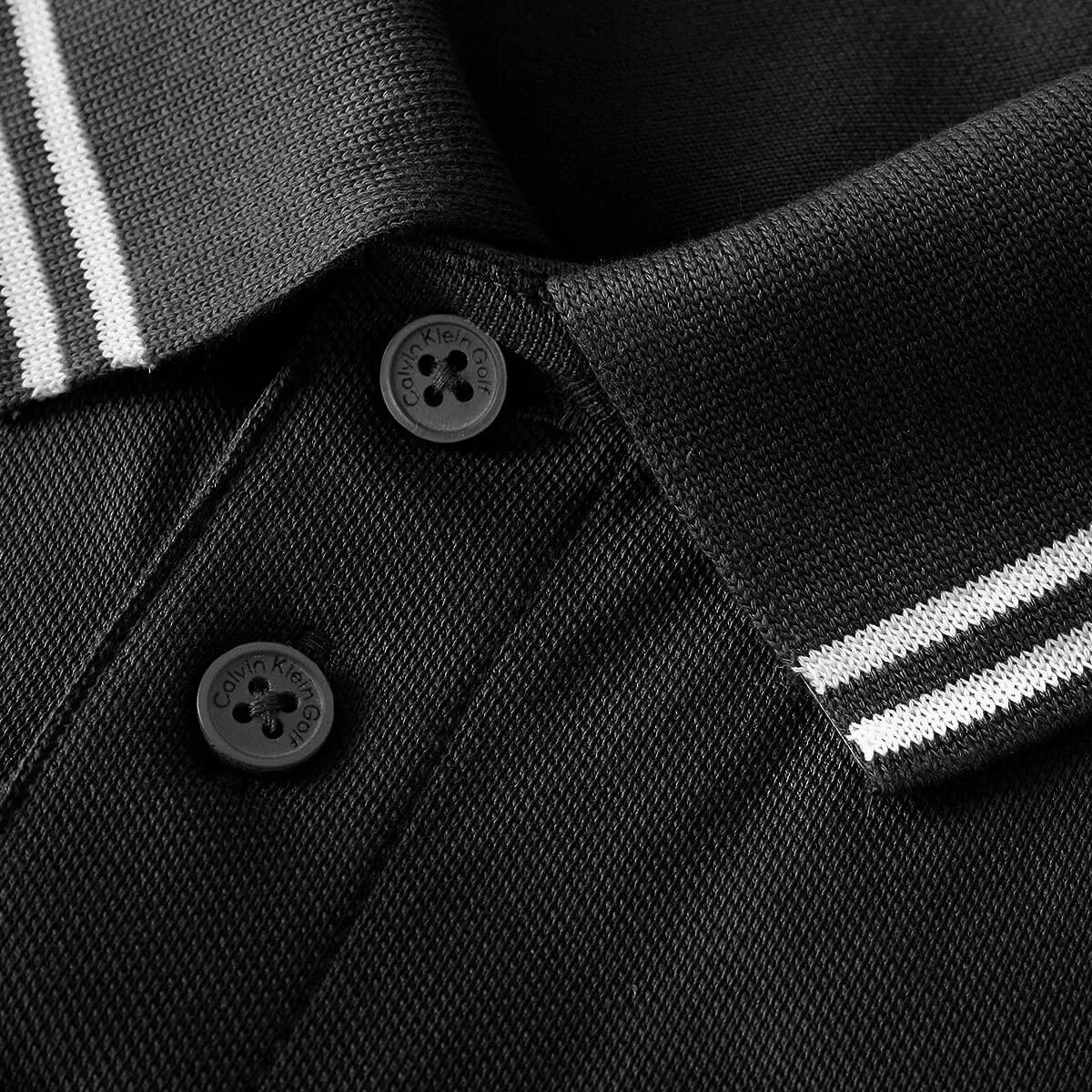 Calvin Klein Polo da Golf Leggera con Punta Campus da Uomo - Black Tipped - S - immagine 6