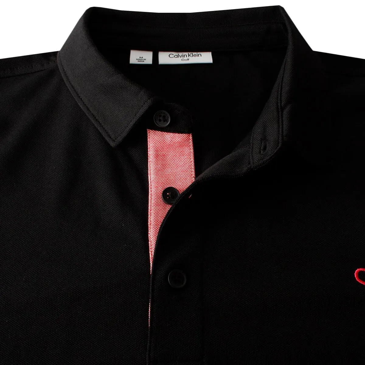 Calvin Klein Oxford Prep Campus Men's Piqué Golf Polo - Nero Pieno - M - immagine 4