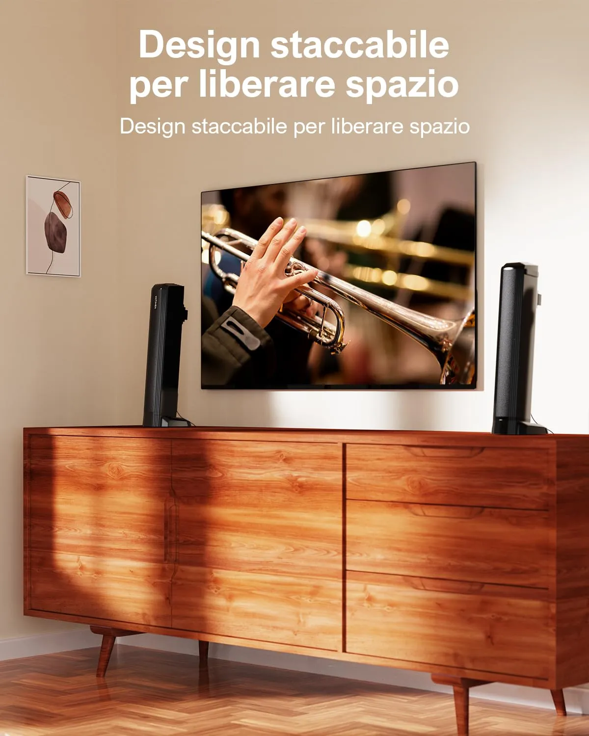 Ultimea Apollo S40 Pro Soundbar 2.2ch Detachable 2 in 1, Bluetooth 5.3, ARC/Ottico/Aux - immagine 4