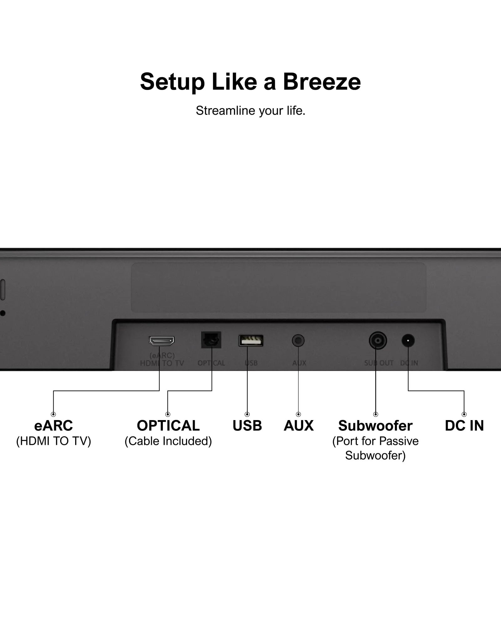 ULTIMEA Aura A50 Pro Soundbar 5.1ch con Dolby Atmos, Subwoofer, 2 Altoparlanti Surround e HDMI eARC - immagine 8