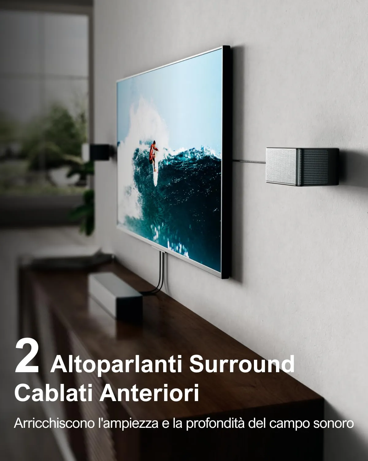 ULTIMEA Poseidon D80 7.1 Soundbar TV, 460W, Dolby Atmos, Wireless Subwoofer 6,5", 4 Altoparlanti Surround Cablati, Controllo App - immagine 8