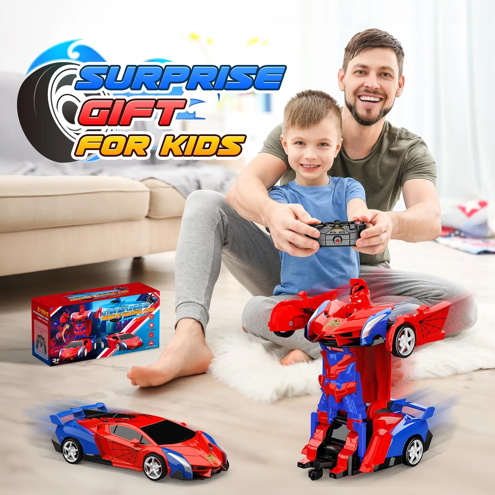 Braxel Macchina Telecomandata Trasformabile 2-in-1 Auto e Robot per Bambini - immagine 7