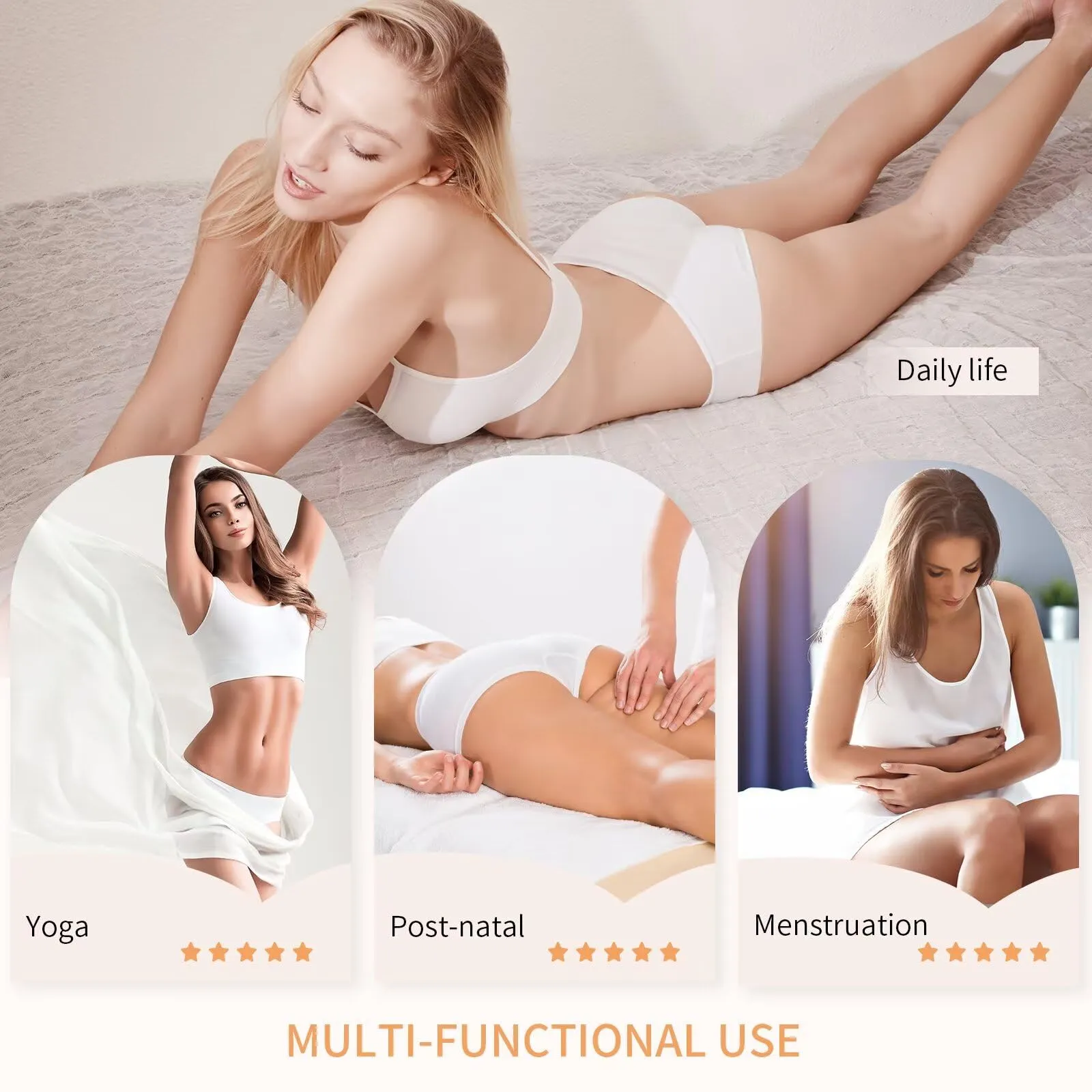 NUOZA Slip Donna Cotone Mutande Post Parto Intimo Culotte Pancia Piatta Pacco da 5 Nero XL - immagine 8