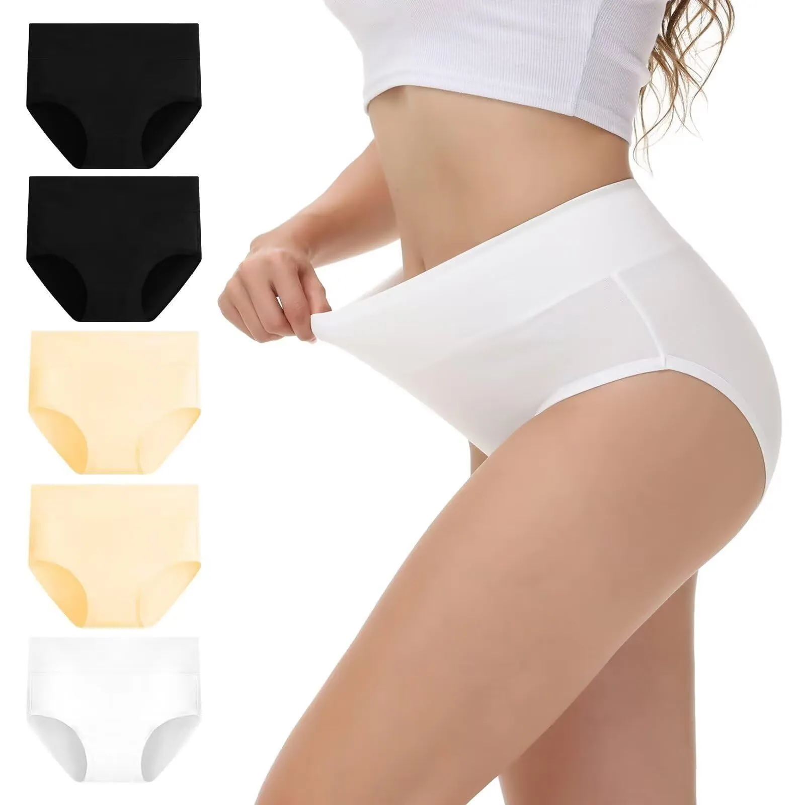 NUOZA Slip in Cotone Donna Post Parto a Vita Alta, Pacco da 5, 3XL - immagine 2