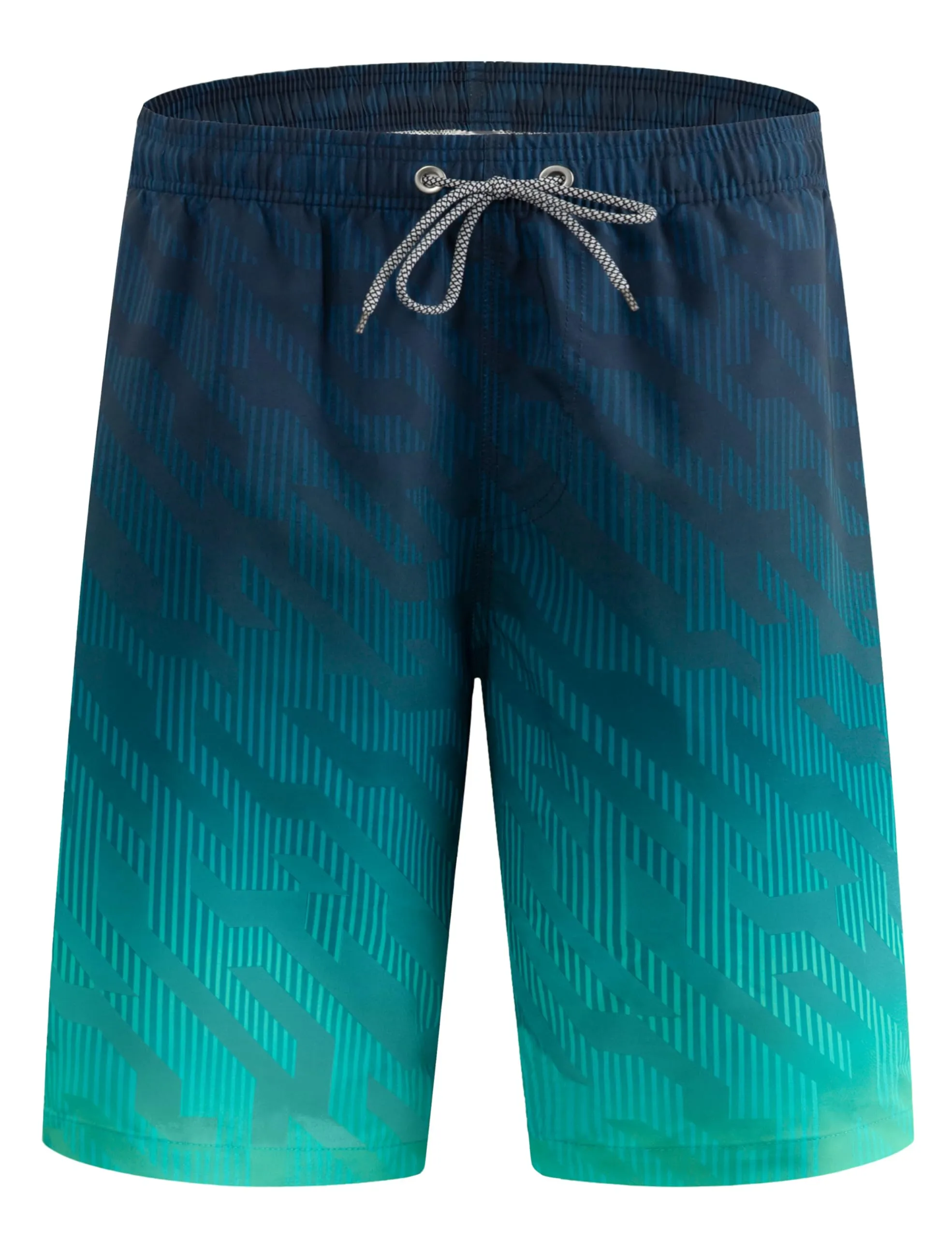 APTRO Pantaloncini da Bagno Uomo Stampa Hawaiana Gradiente Blu-Verde MK309 4XL - immagine 4
