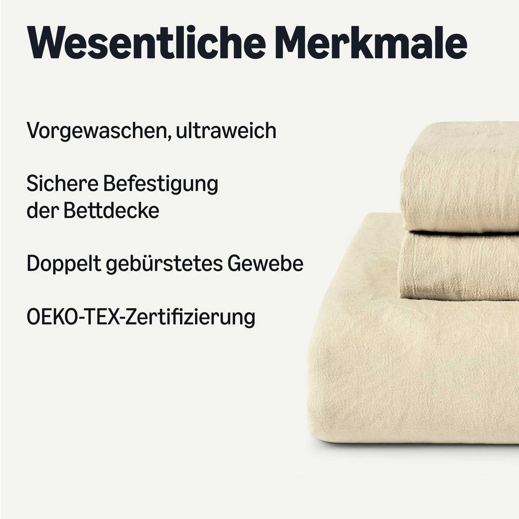 Amazon Basics Set Copripiumino in Microfibra Prelavata, 200x200 cm e 2 Federe 80x80 cm, Beige - immagine 2