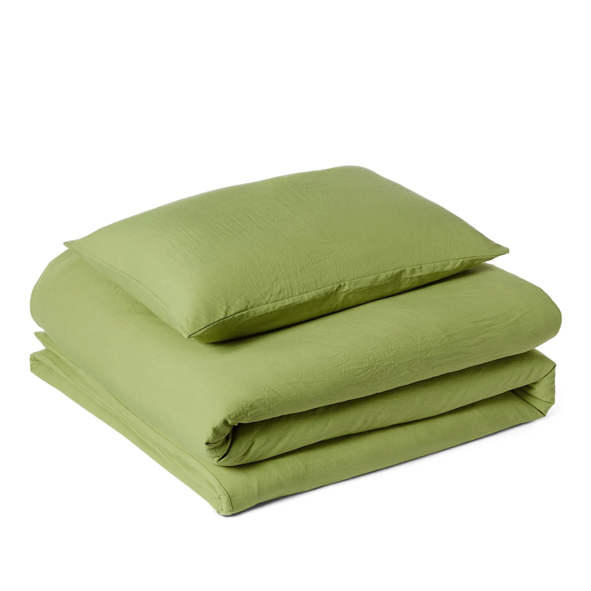 Amazon Basics Set Copripiumino Singolo in Microfibra, 135 x 200 cm e 1 Federa 50 x 80 cm, Verde - immagine 1