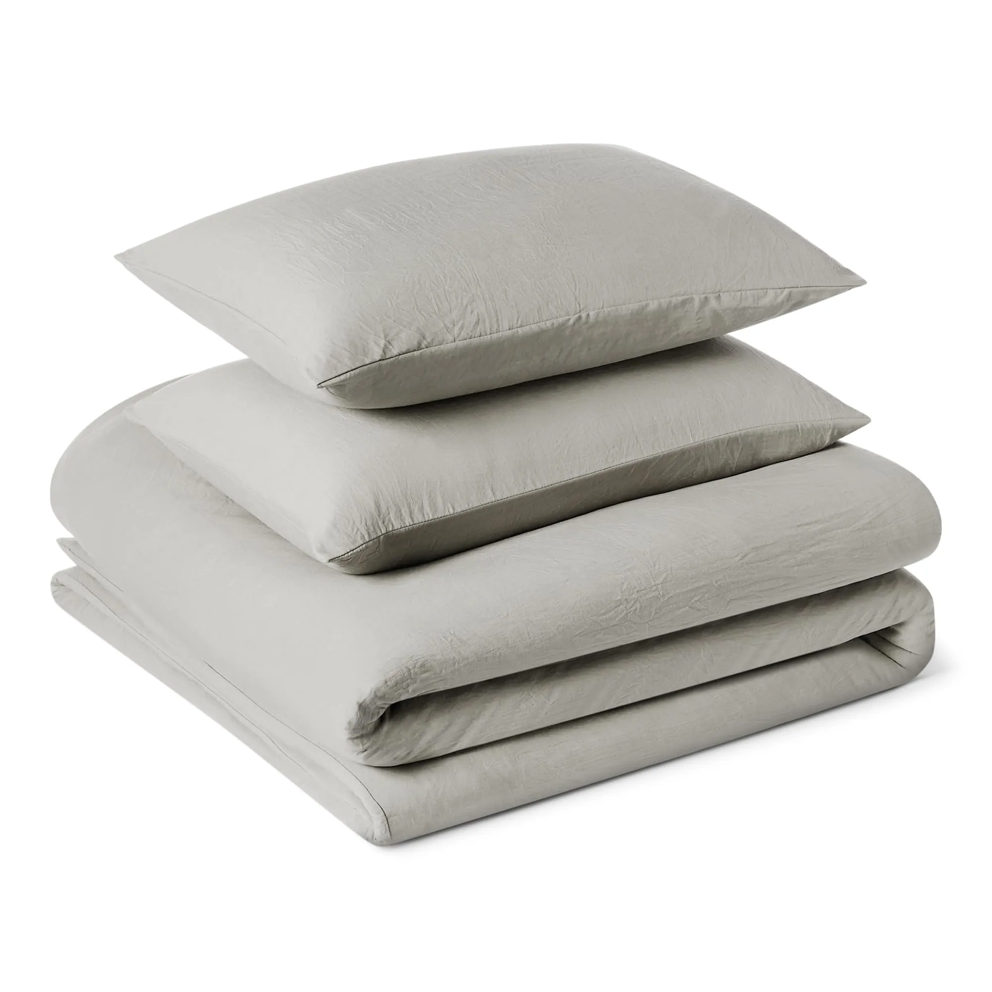 Amazon Basics Set Copripiumino Matrimoniale in Microfibra, 240x220 cm e 2 Federe 50x80 cm, Grigio - immagine 1