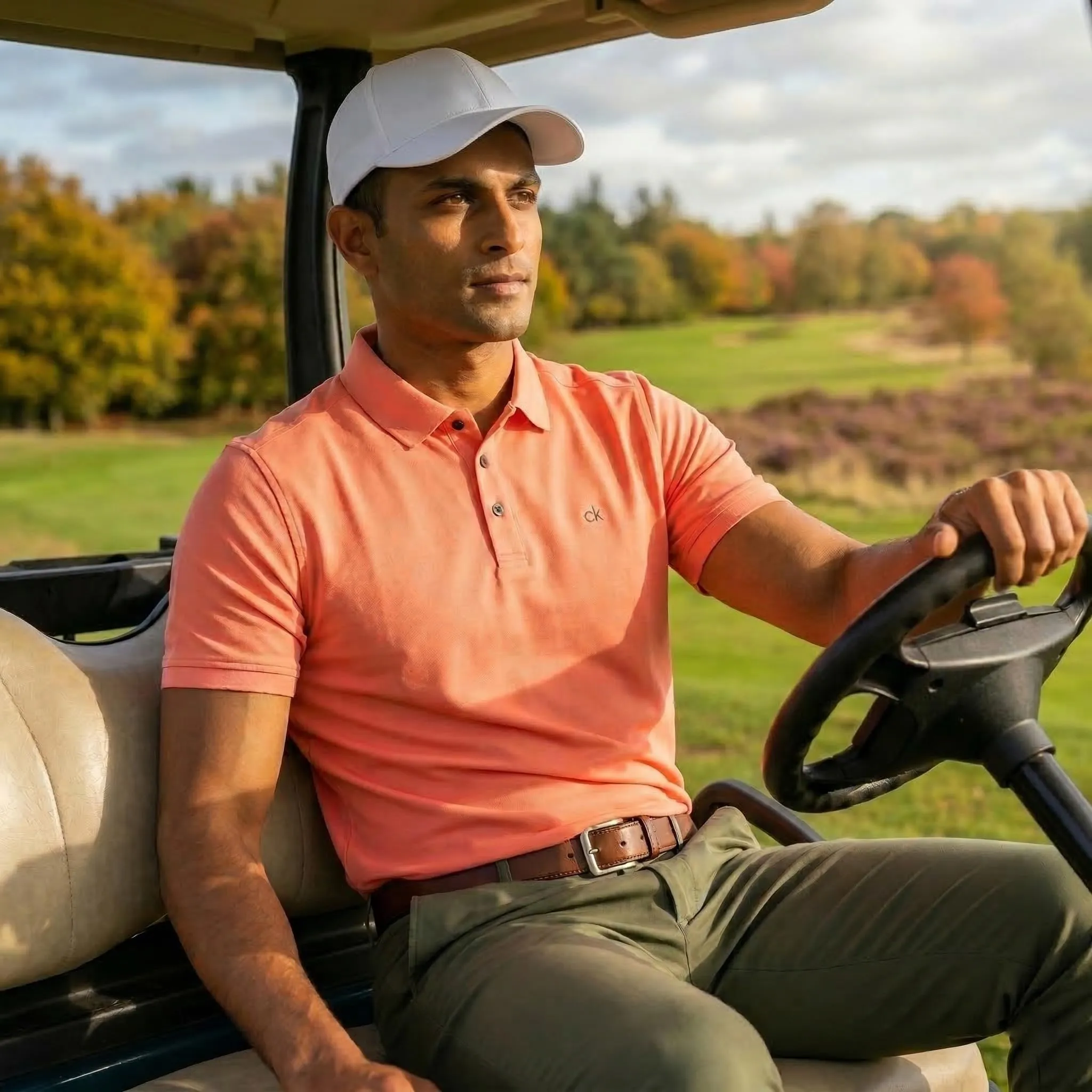 Calvin Klein Polo Golf Uomo Campus a 3 Bottoni - Papaya - 5XL - immagine 3