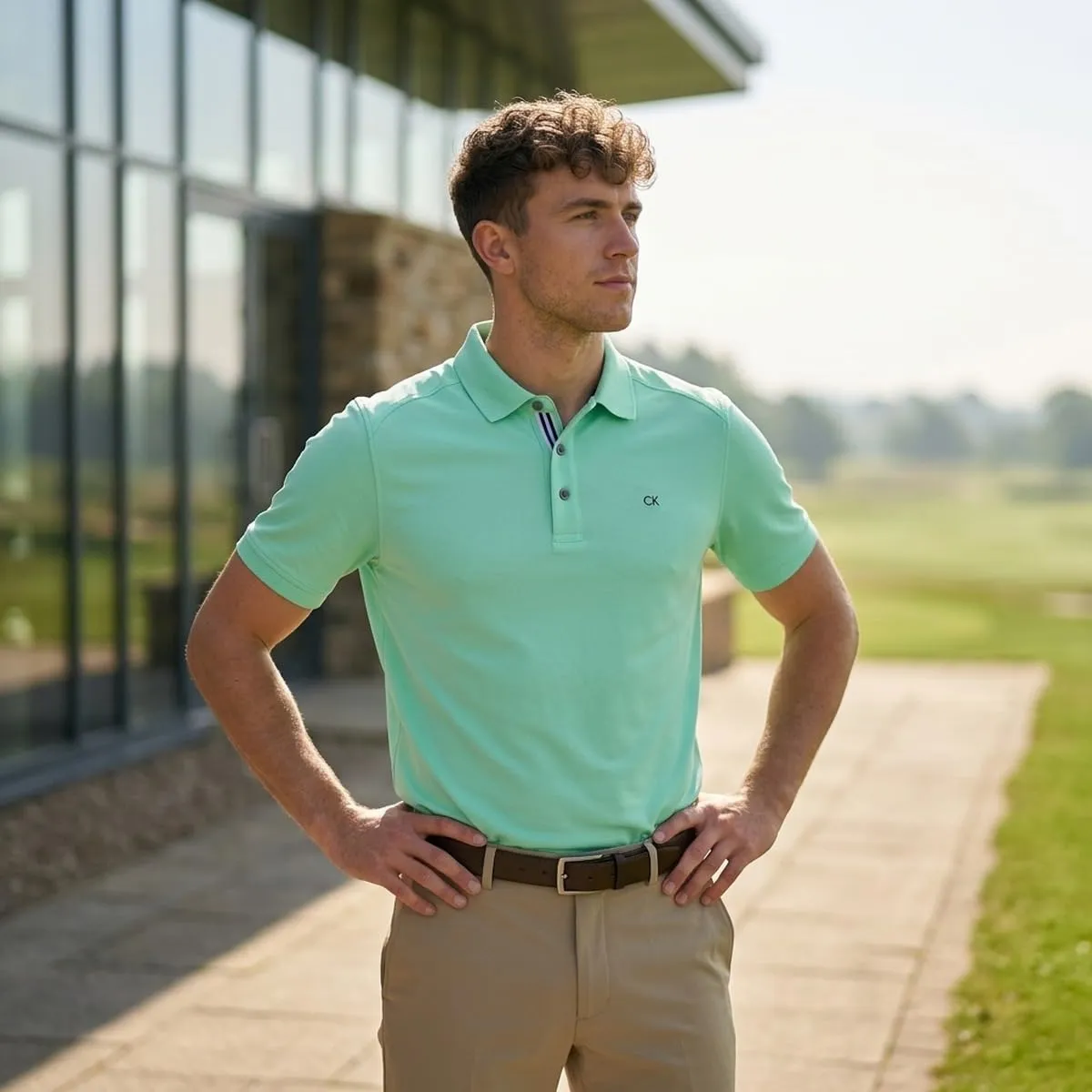 Calvin Klein Polo Golf Uomo Campus - Mint Sport - 5XL - immagine 3