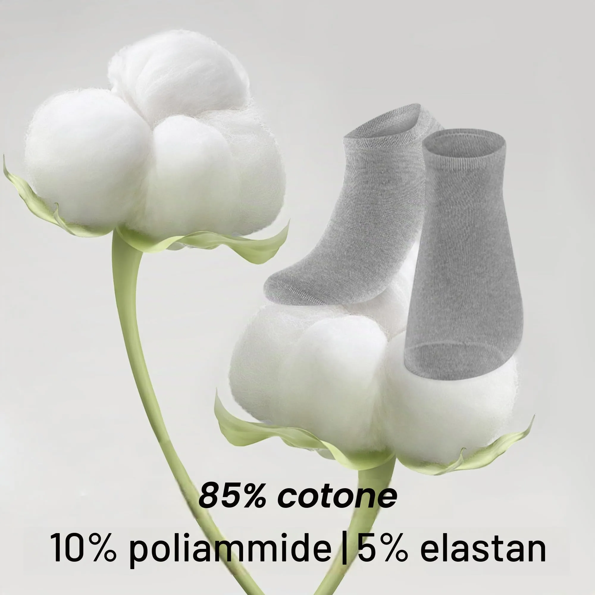 Lakpoau Calzini Corti in Cotone Unisex, Traspiranti per Running e Sport, 12 Paia, Nero e Grigio - immagine 5
