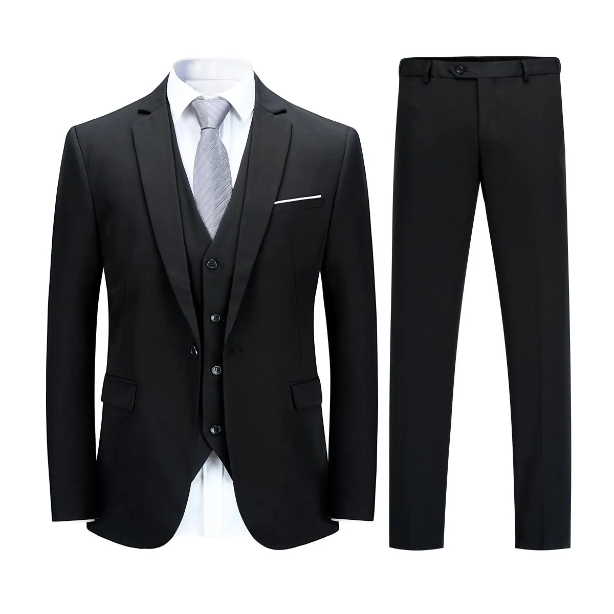 YOUTHUP Abito Uomo 3 Pezzi Slim Fit Blazer Panciotto Pantaloni - immagine 1