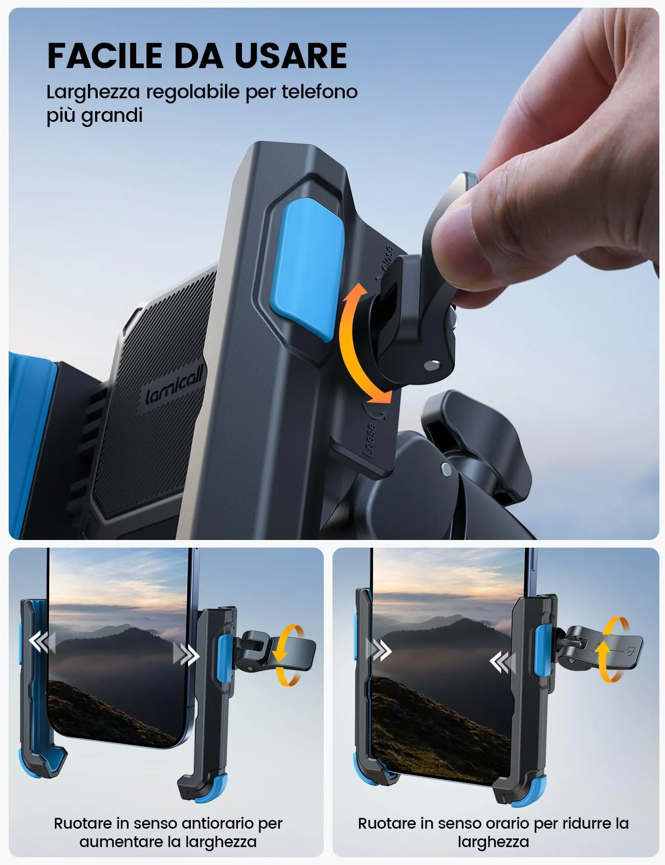 Lamicall Supporto Telefono Bicicletta BP12-EU-BU - immagine 4