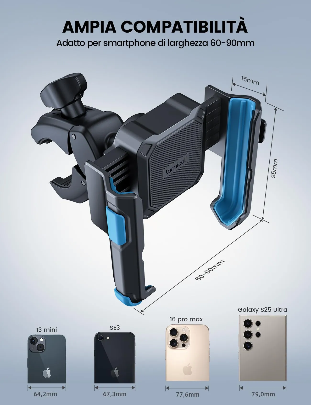 Lamicall Supporto Telefono Bicicletta BP12-EU-BU - immagine 5