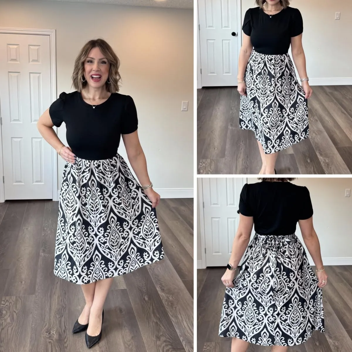 Zeagoo Abito Midi Casual da Donna con Scollo Rotondo e Maniche Corte - immagine 5