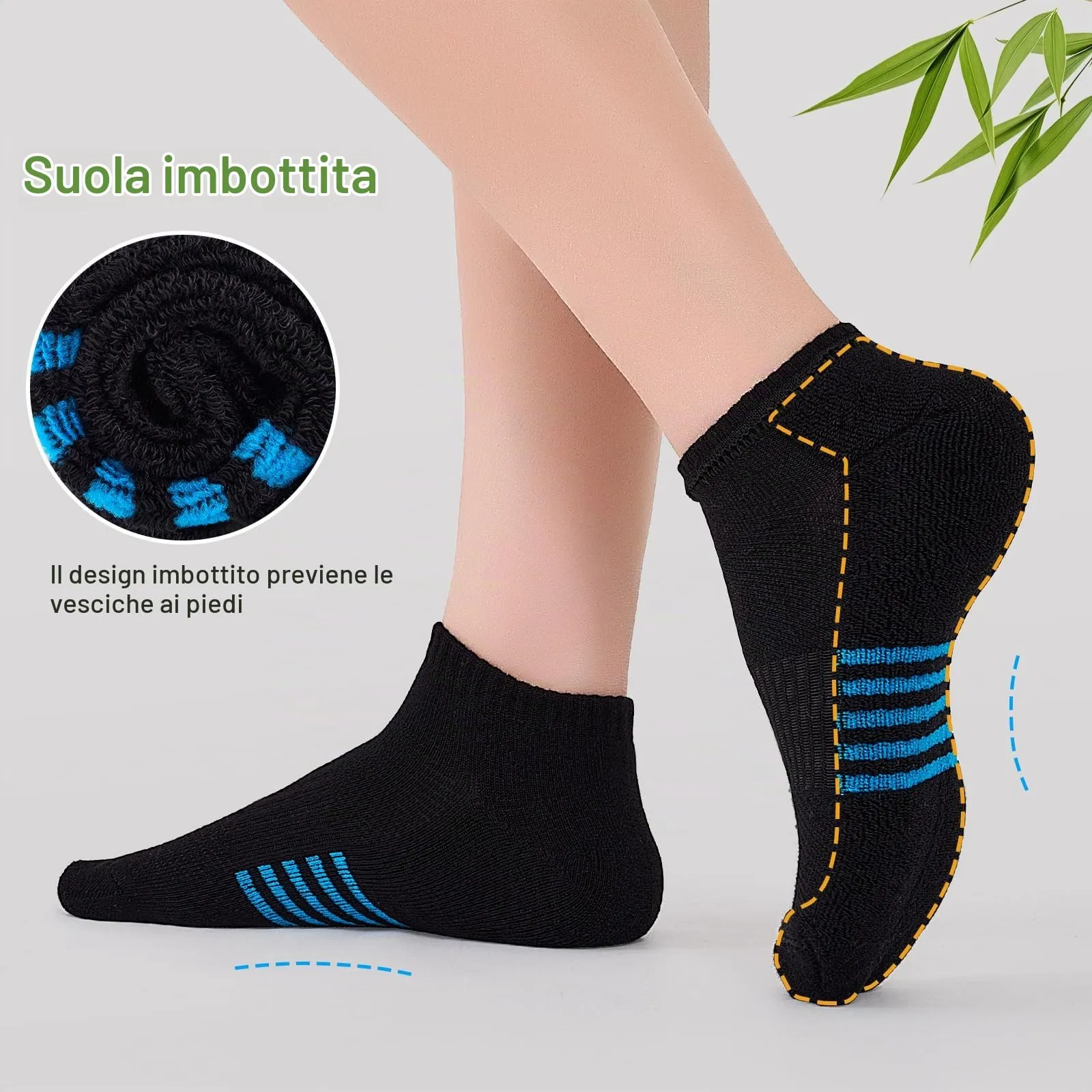 Effeet Calzini Corti Donna in Bambù, Traspiranti e Sportivi, 6/12 Paia - immagine 4