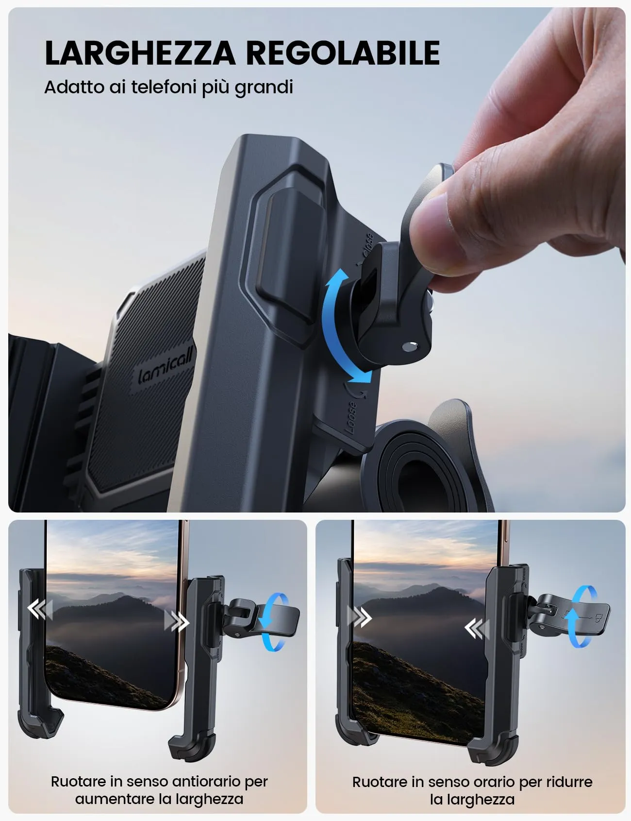 Lamicall Supporto Telefono Bicicletta 360° Rotazione - immagine 4