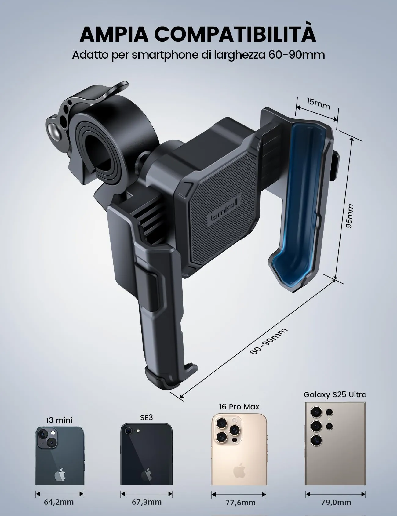 Lamicall Supporto Telefono Bicicletta 360° Rotazione - immagine 5