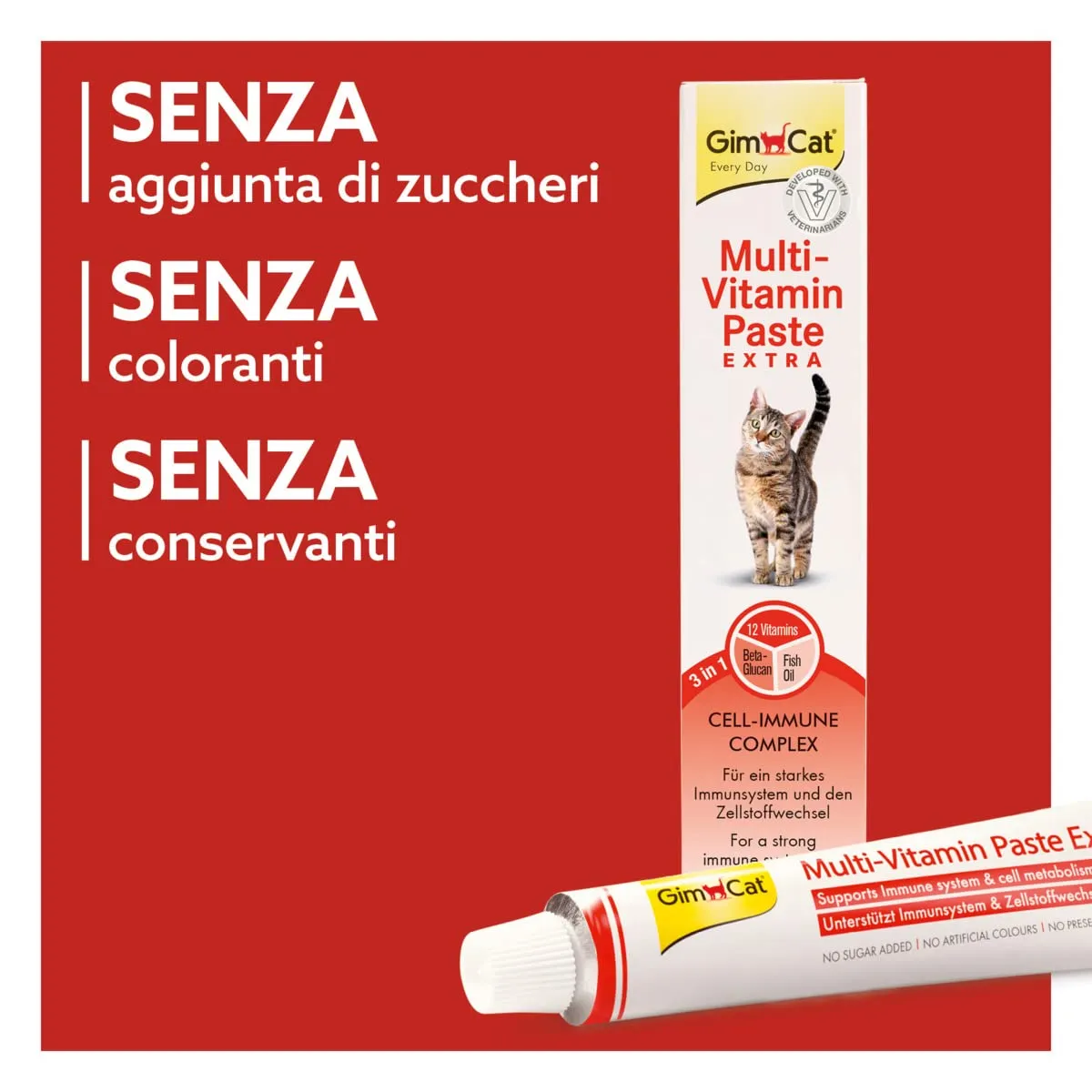 GimCat Multi-Vitamin Pasta Extra Snack per Gatti con Beta-Glucano e Omega 3/6, 200 g - immagine 4