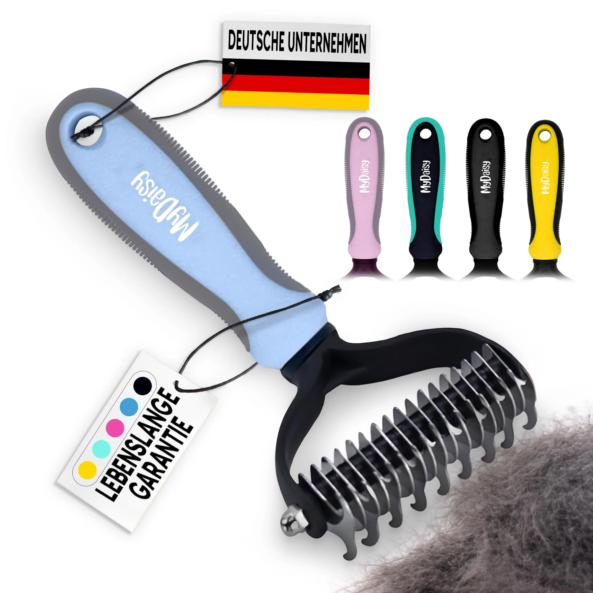MYDAISY Spazzola Cardatore per Cani pelo Lungo, Blu, Taglia L - immagine 1
