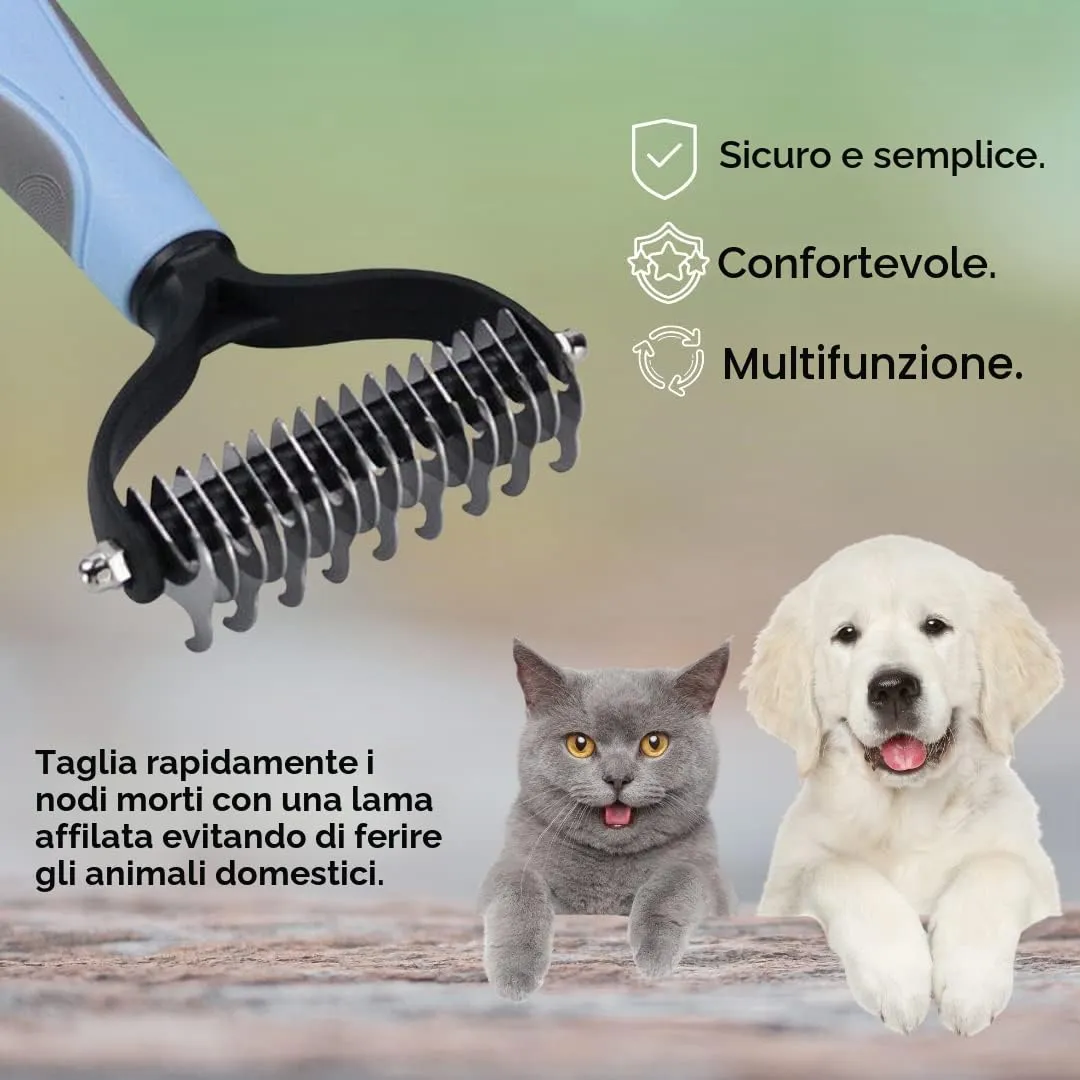 MYDAISY Spazzola Cardatore per Cani pelo Lungo, Blu, Taglia L - immagine 7