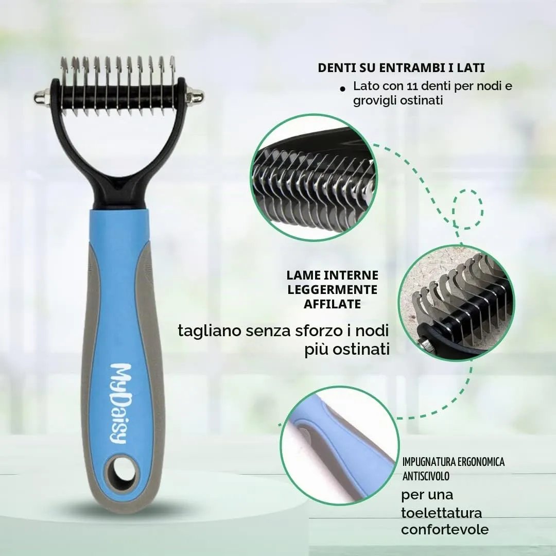 MYDAISY Spazzola per cani e gatti per capelli medi e lunghi - immagine 2