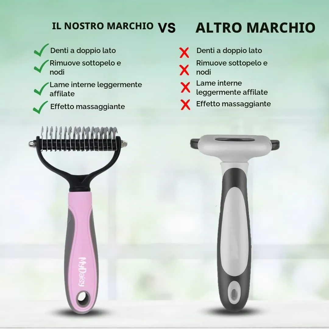 MYDAISY Spazzola Cardatore per Cani a Pelo Lungo, Rosa - immagine 5