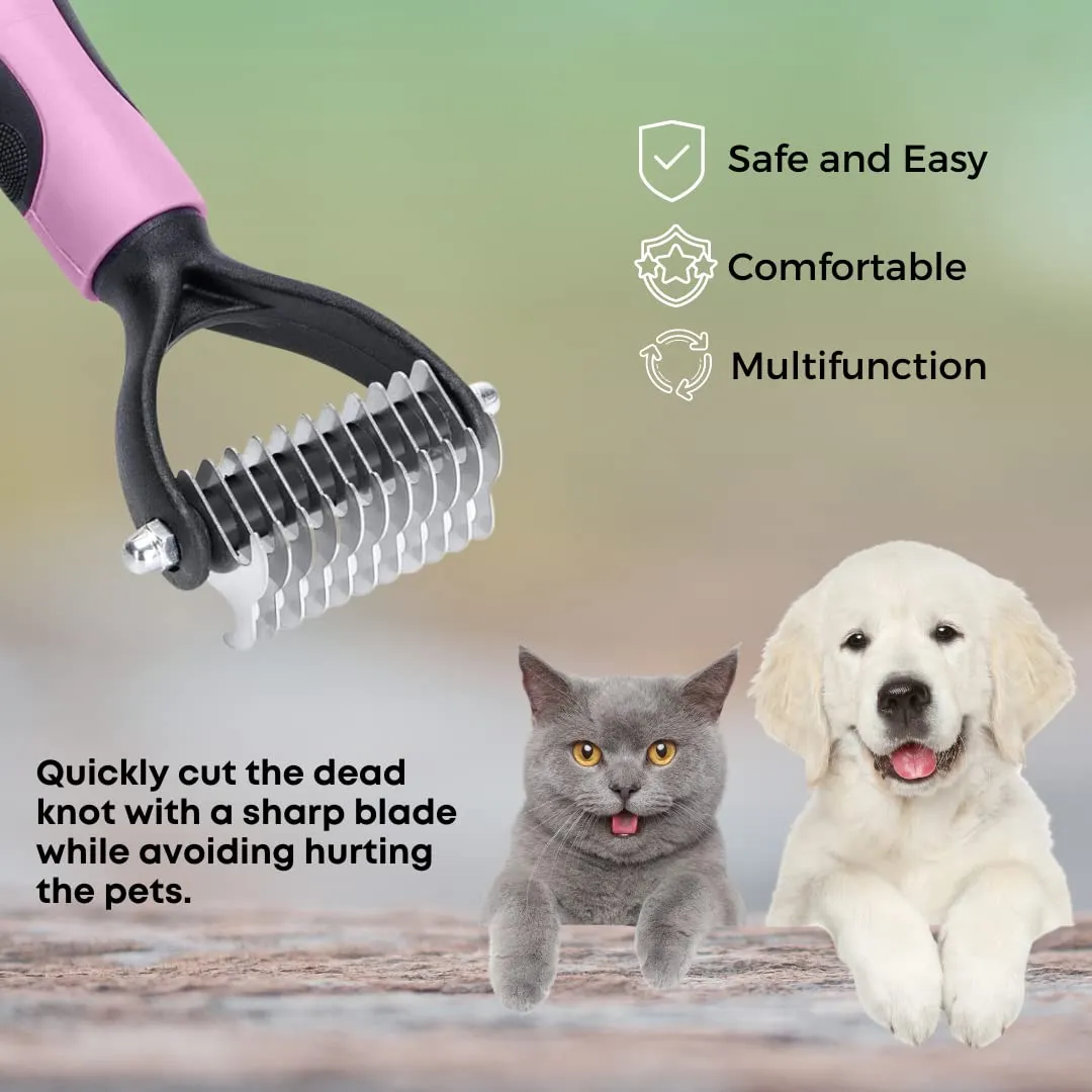 MYDAISY Spazzola Slanatore e Cardatore per Gatti a Pelo Lungo, Rosa - immagine 6