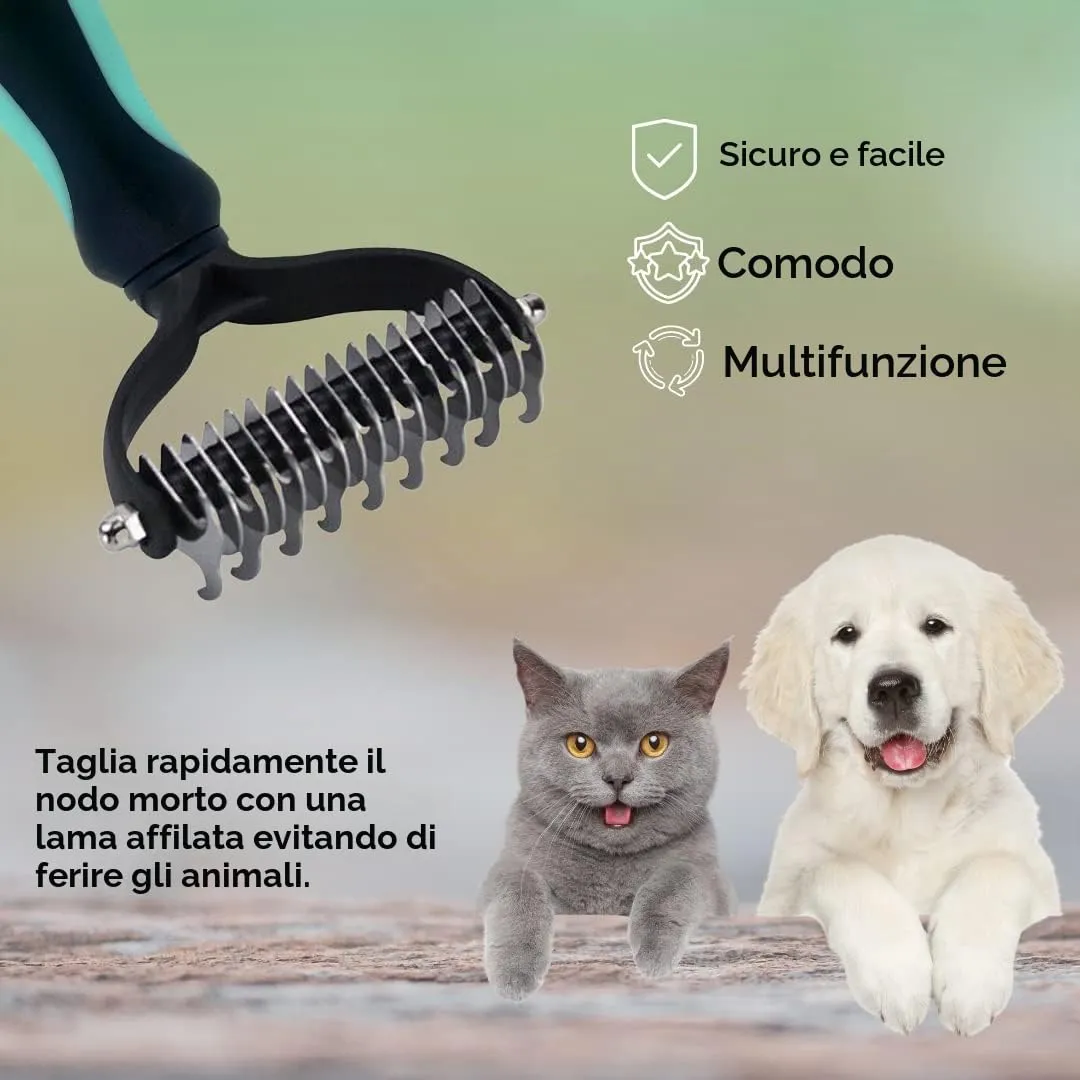 MYDAISY Spazzola Cardatore per Cani a Pelo Lungo, Turchese, Taglia L - immagine 6