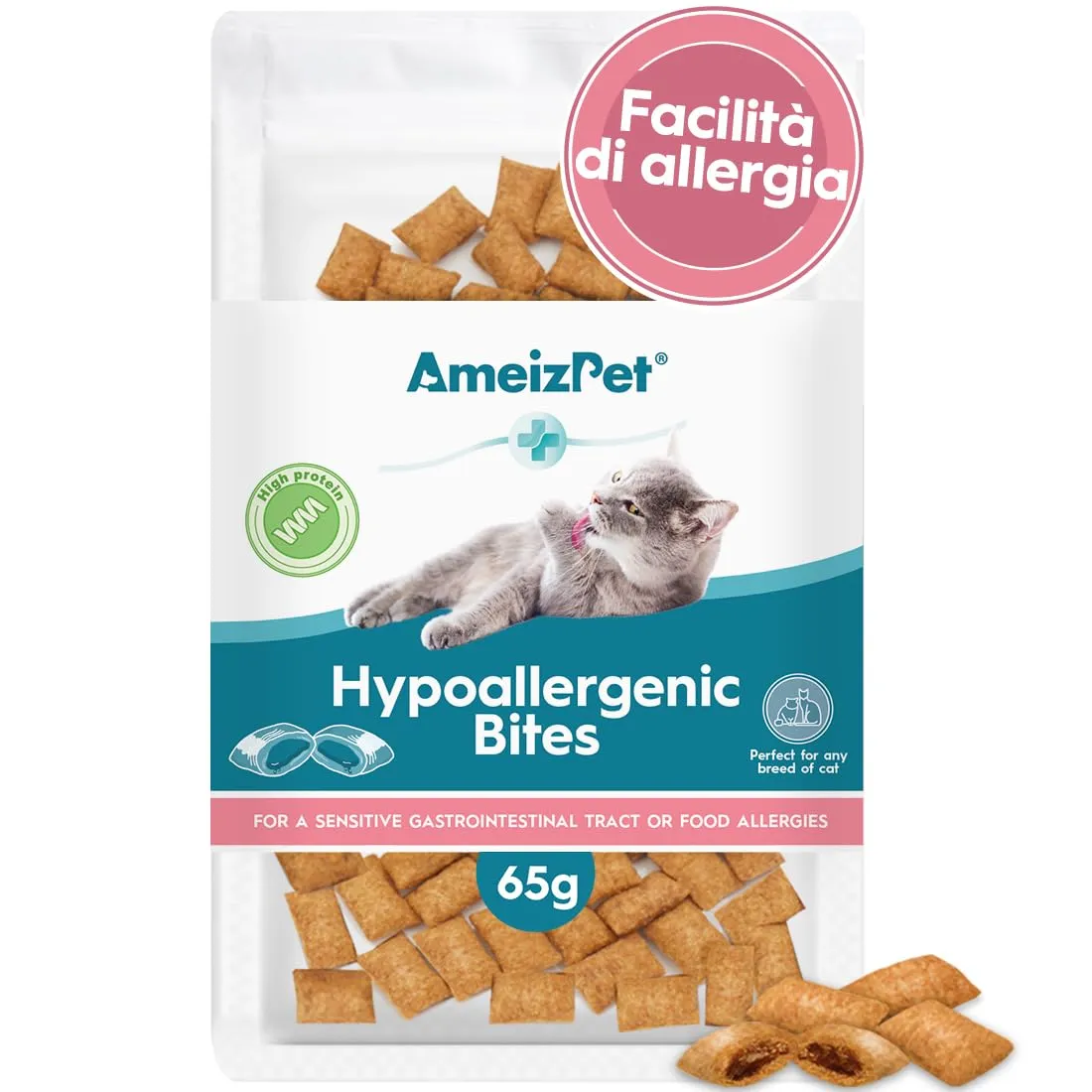 AmeizPet Biscotti Ipoallergenici per Gatti, 65 g - immagine 1
