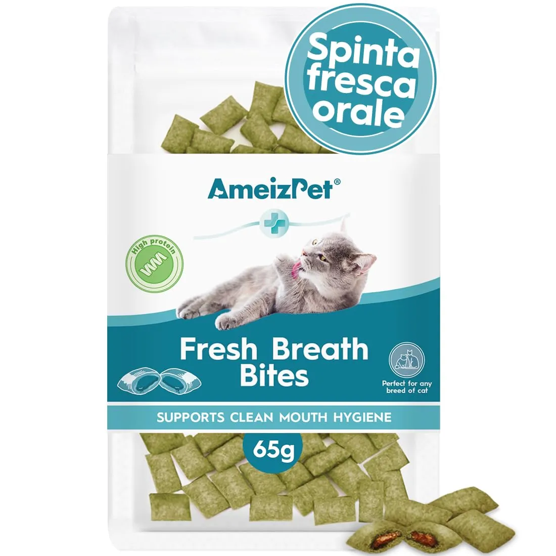 AmeizPet Biscotti Alito Fresco per Gatti, 65 g - immagine 1