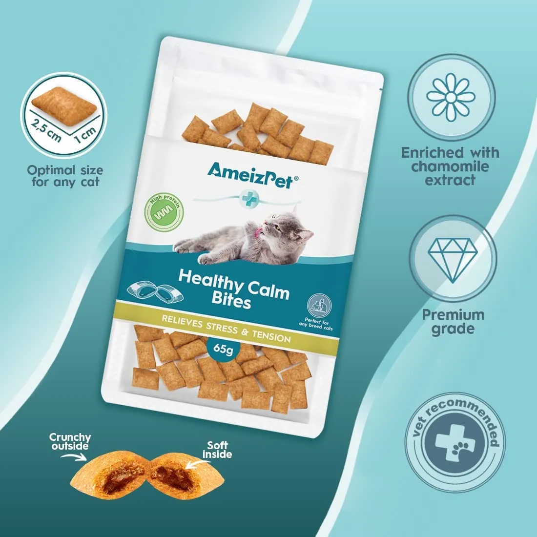 AmeizPet Biscotti Calmanti per Gatti, 65 g - immagine 2