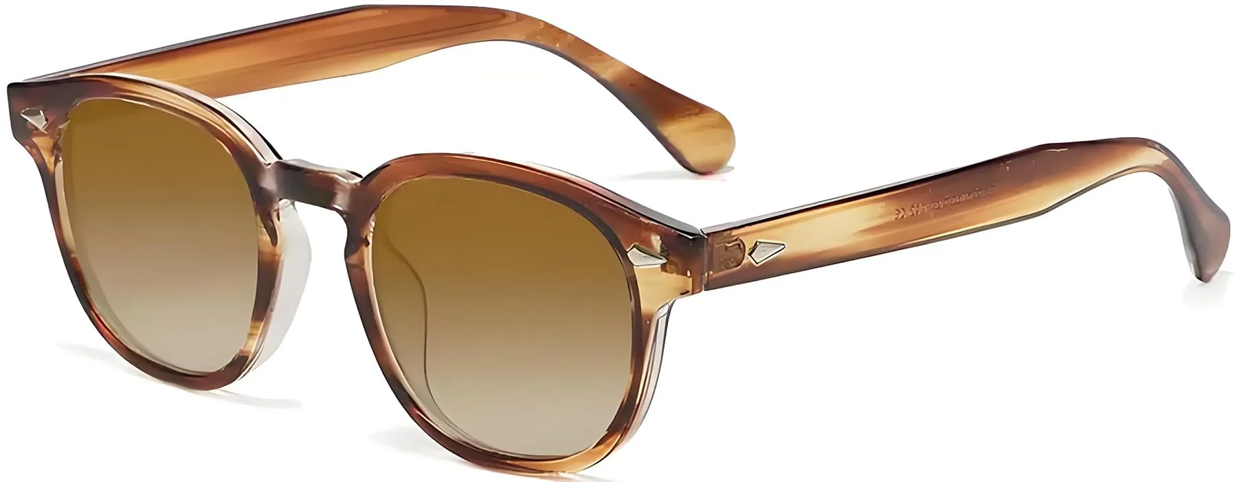 LHSDMOAT Occhiali da sole sportivi vintage anni '70 rotondi UV400 stile Depp TR5095K - immagine 1