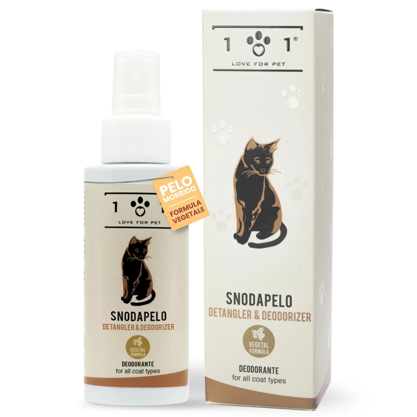 101 love for pet Snoda Pelo, Sciogli Nodi e Districante per Gatti, 100ml - immagine 1