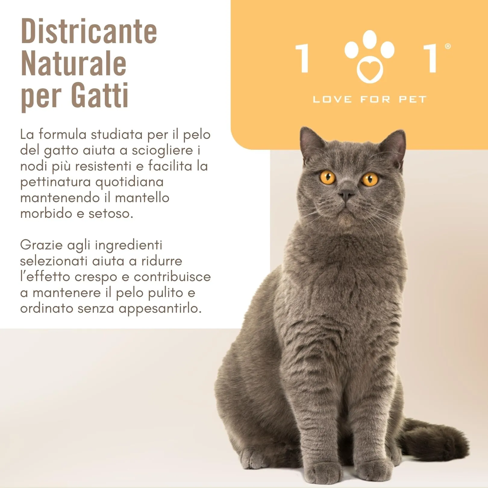 101 love for pet Snoda Pelo, Sciogli Nodi e Districante per Gatti, 100ml - immagine 3