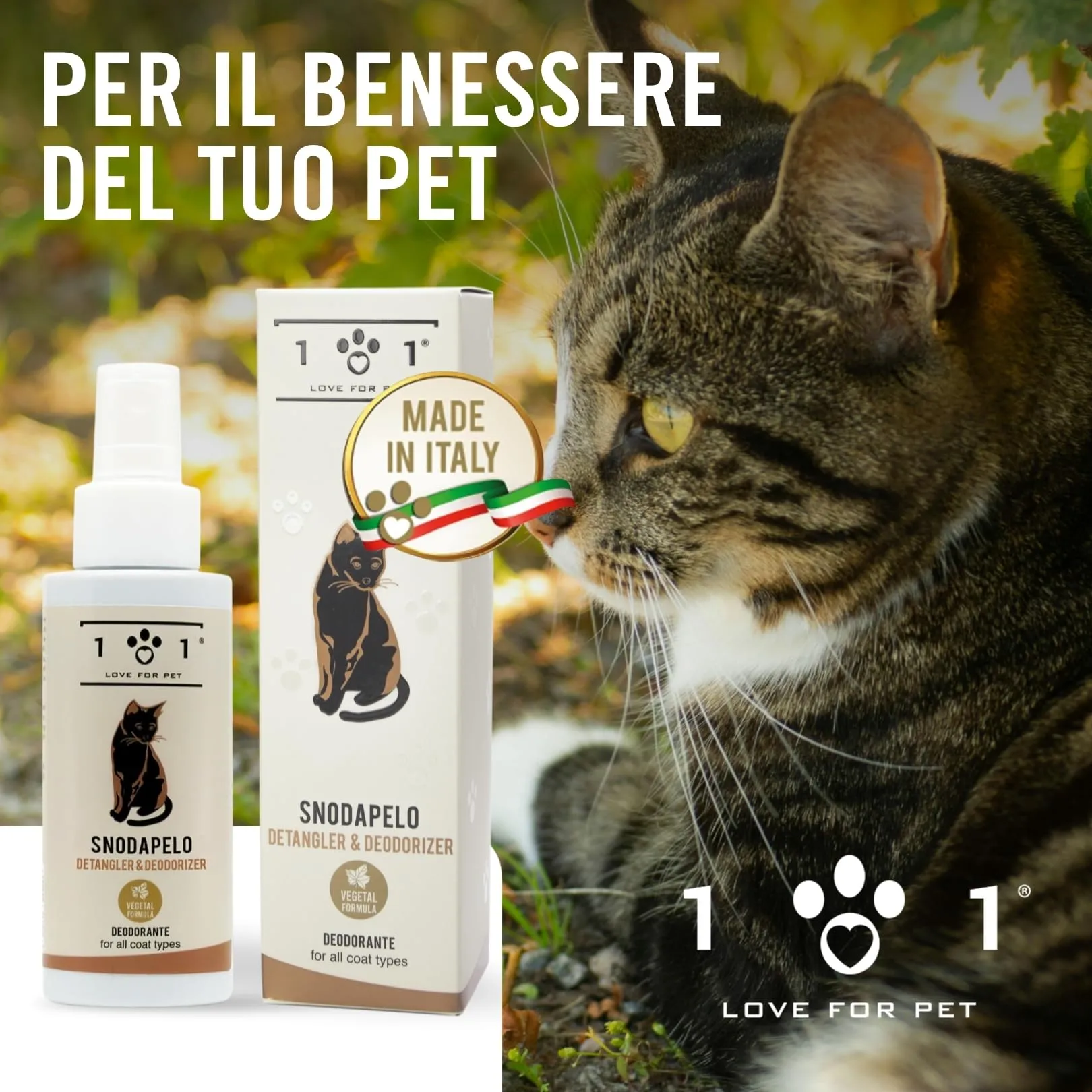 101 love for pet Snoda Pelo, Sciogli Nodi e Districante per Gatti, 100ml - immagine 7