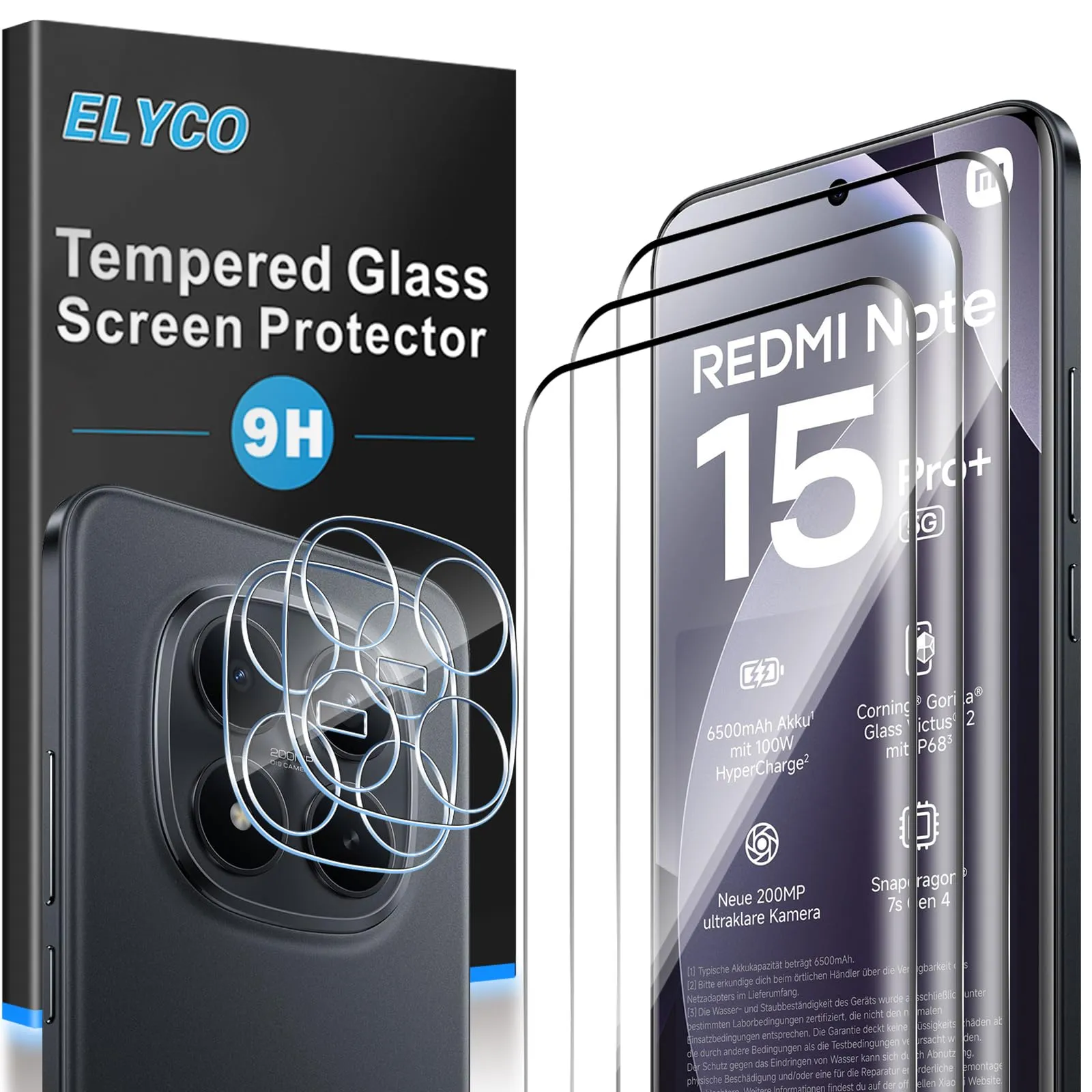 ELYCO Vetro Temperato per Xiaomi Redmi Note 15 Pro Plus 5G - immagine 1