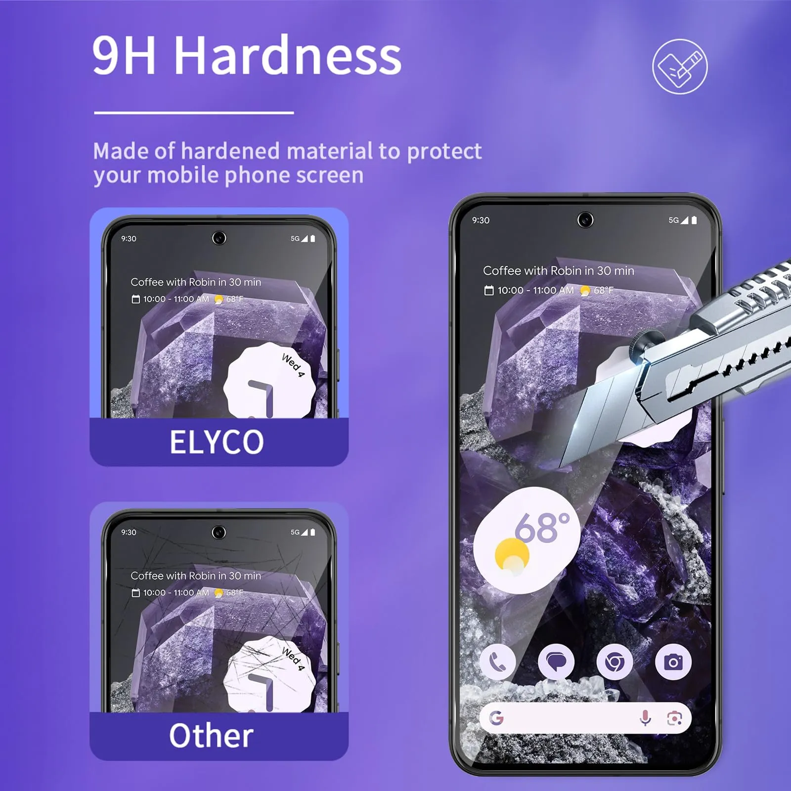 ELYCO Vetro Temperato Privacy per Google Pixel 8, 2+2 Pezzi - immagine 5