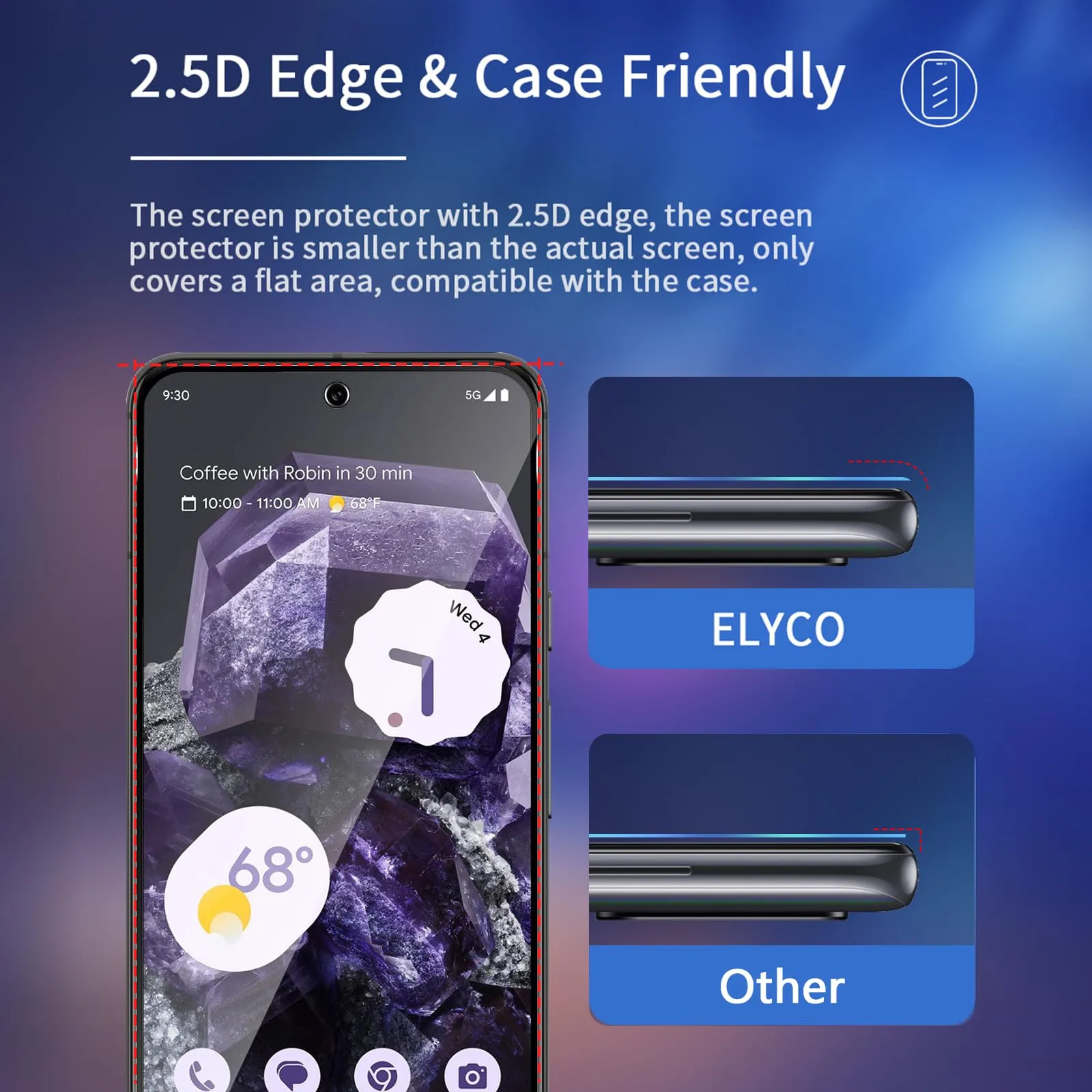 ELYCO Vetro Temperato Privacy per Google Pixel 8, 2+2 Pezzi - immagine 7