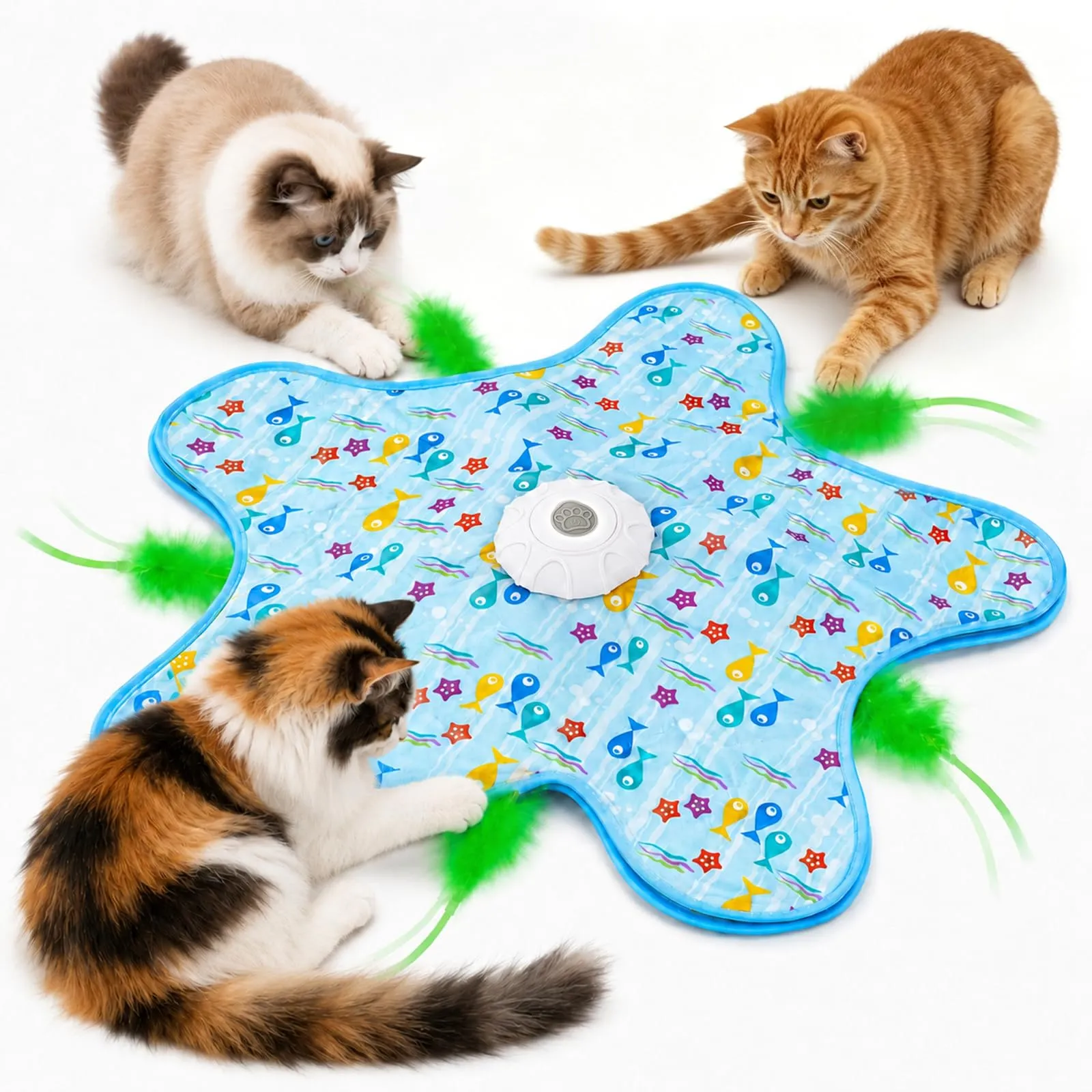 soodyoow Giocattolo Interattivo per Gatti a forma di pesce, USB Ricaricabile, Blu - immagine 1