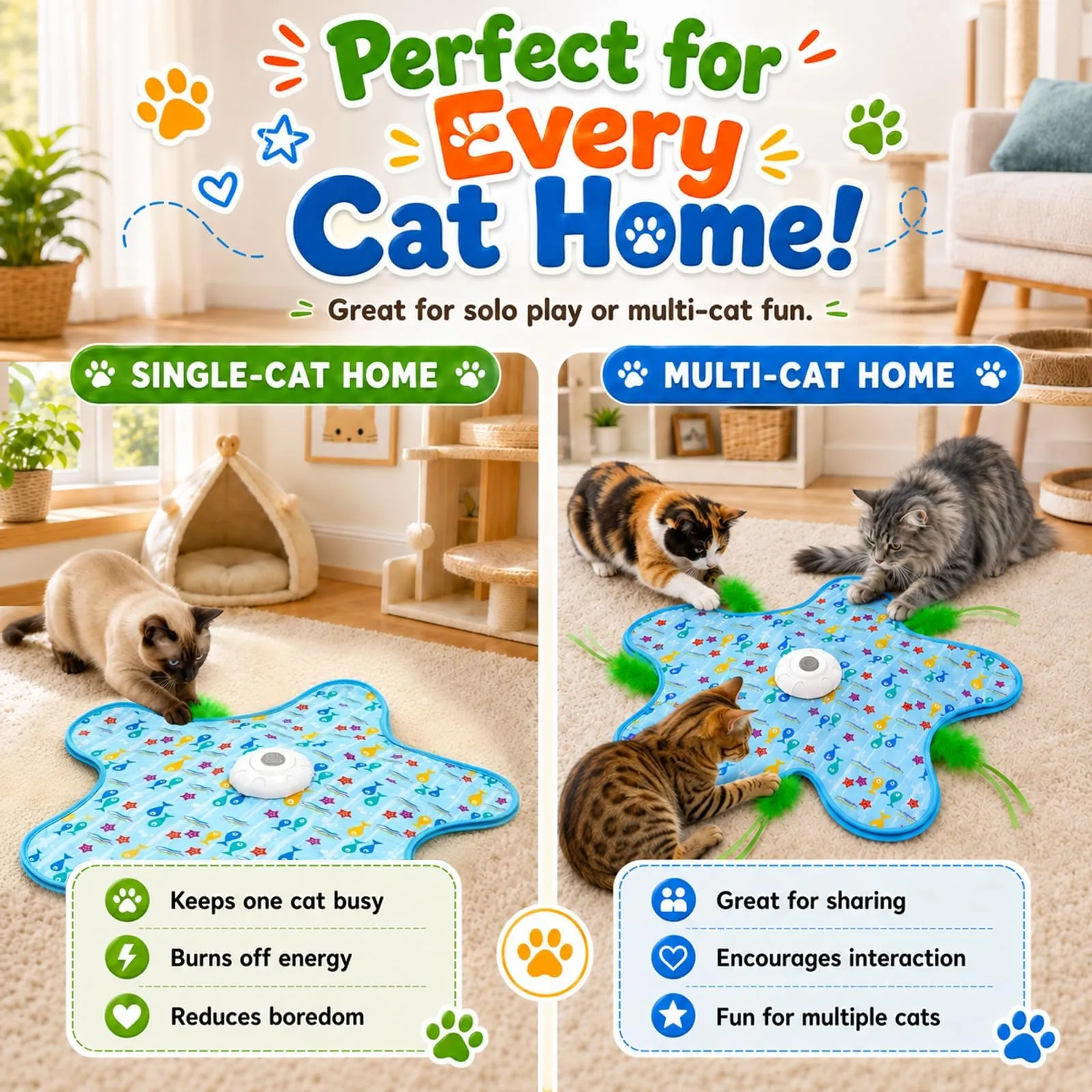 soodyoow Giocattolo Interattivo per Gatti a forma di pesce, USB Ricaricabile, Blu - immagine 7