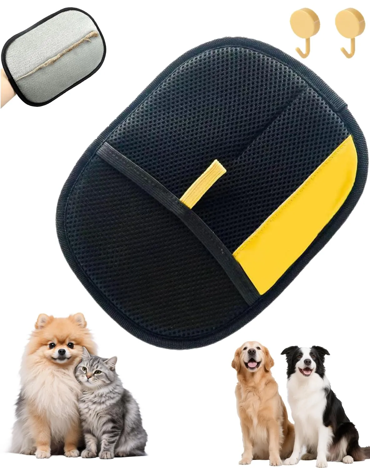 Skimys Guanto Rimuove Peli per Cani e Gatti, Riutilizzabile ed Ecologico per Vestiti e Divani (1 pz) - immagine 1