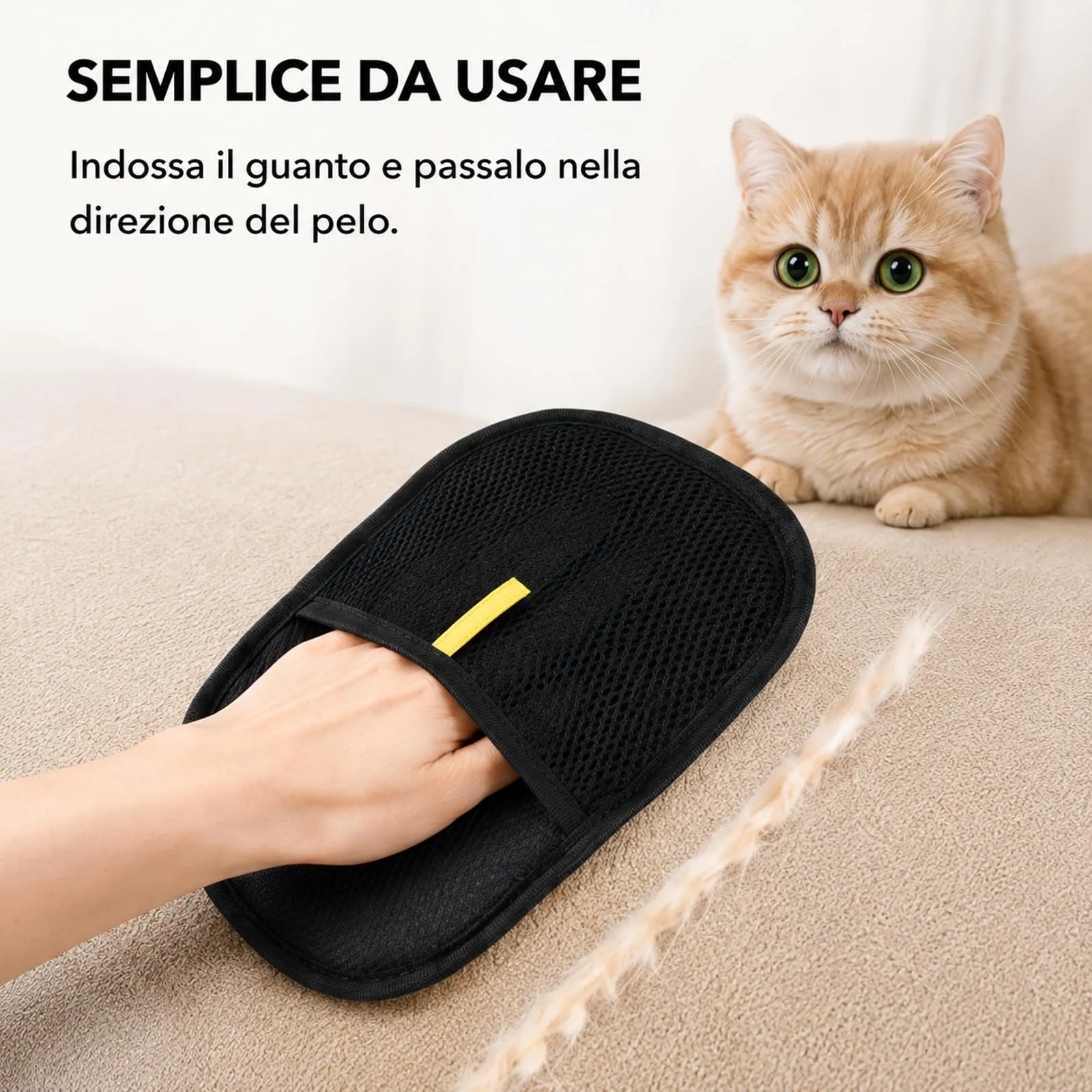 Skimys Guanto Rimuove Peli per Cani e Gatti, Riutilizzabile ed Ecologico per Vestiti e Divani (1 pz) - immagine 5