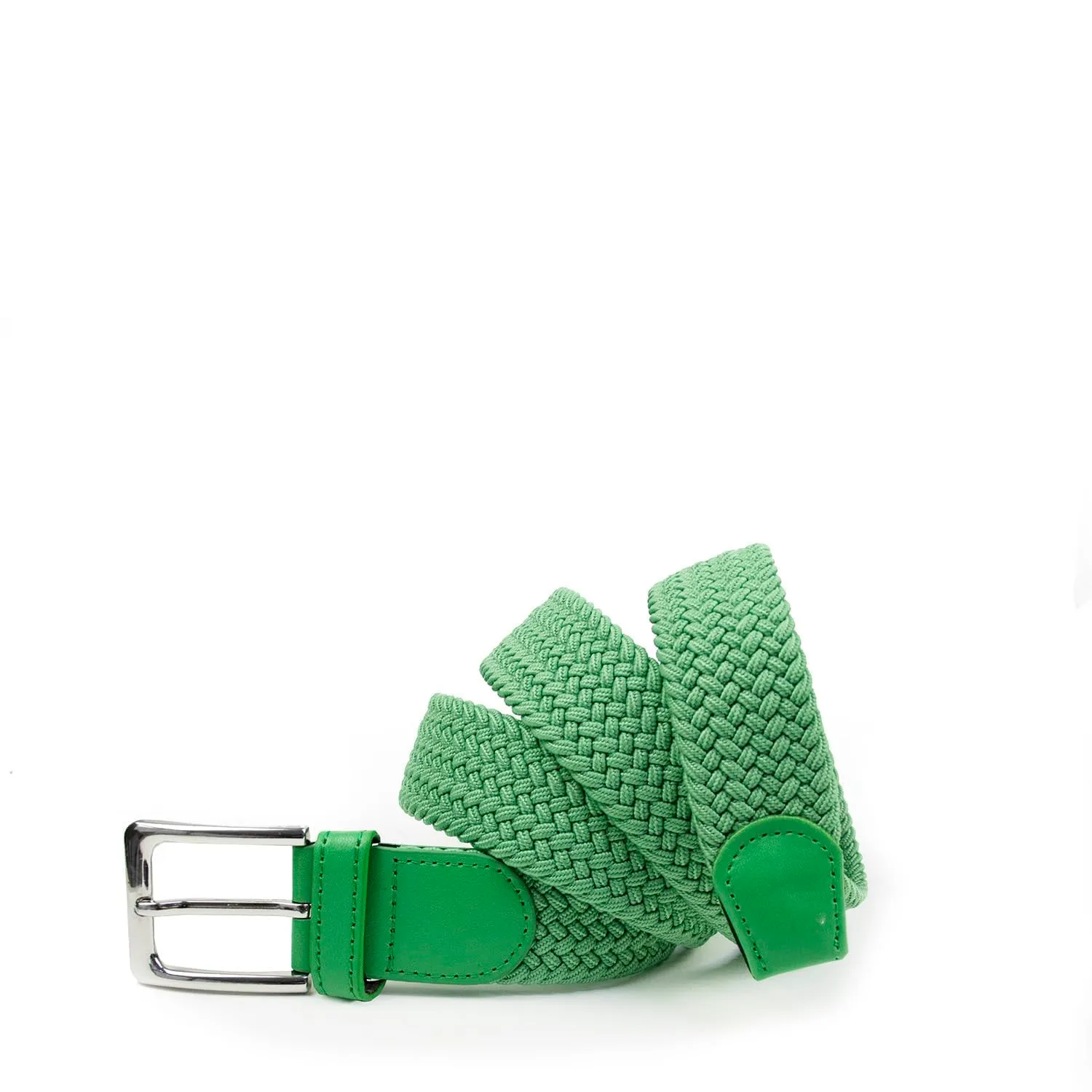 Glamexx24 Cintura elastica in tessuto intrecciato unisex, verde chiaro, 100 cm - immagine 3