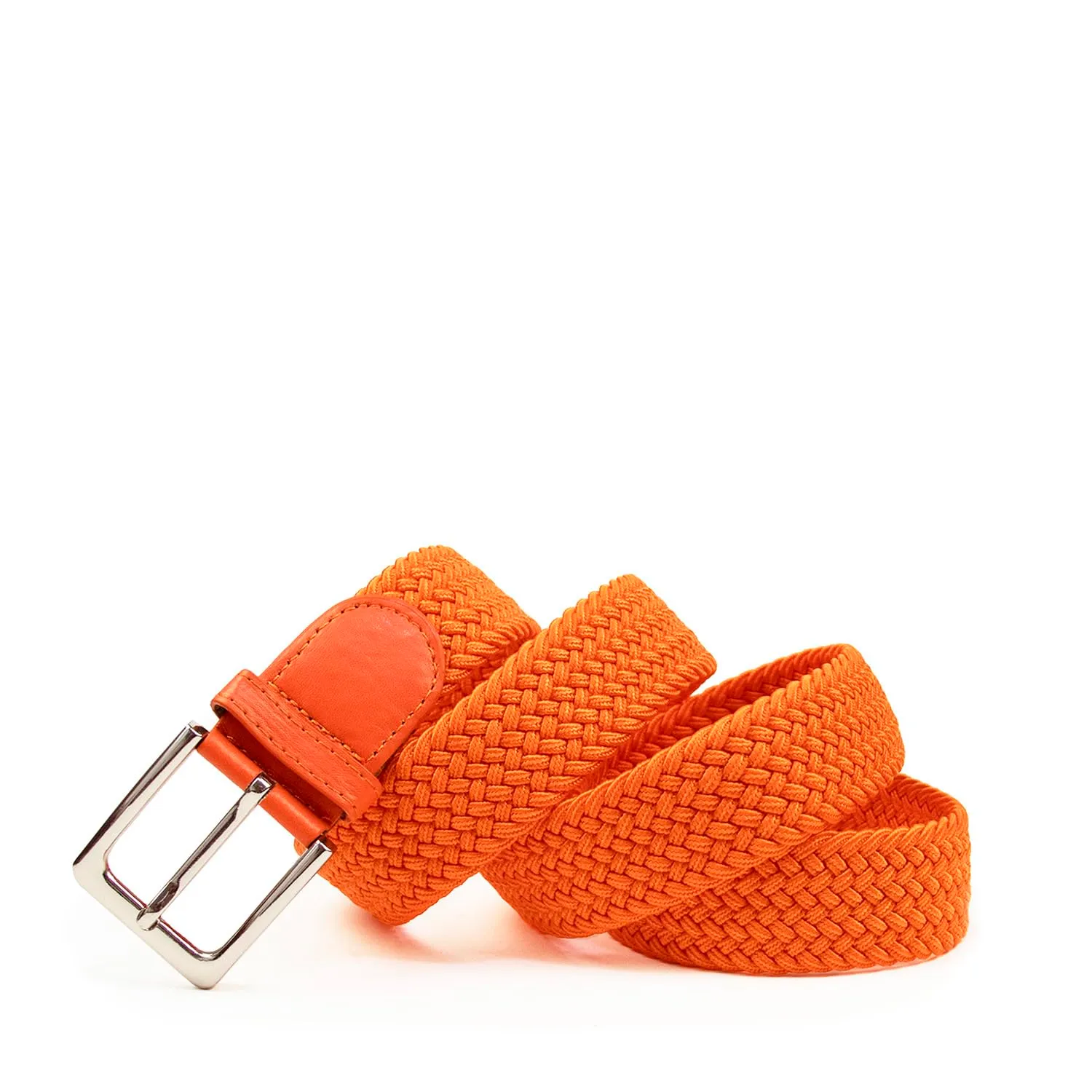 Glamexx24 Cintura Elastica Intrecciata Unisex Regolabile Senza Fori, 3,5 cm, Arancia, 95cm - immagine 2