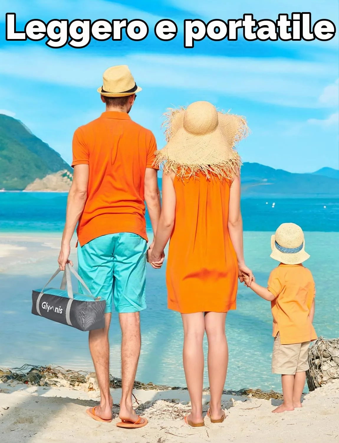 Glymnis Tenda da Spiaggia Portatile con Cerniera, UPF 50+, 2-4 Persone, BT-SD01 - immagine 6