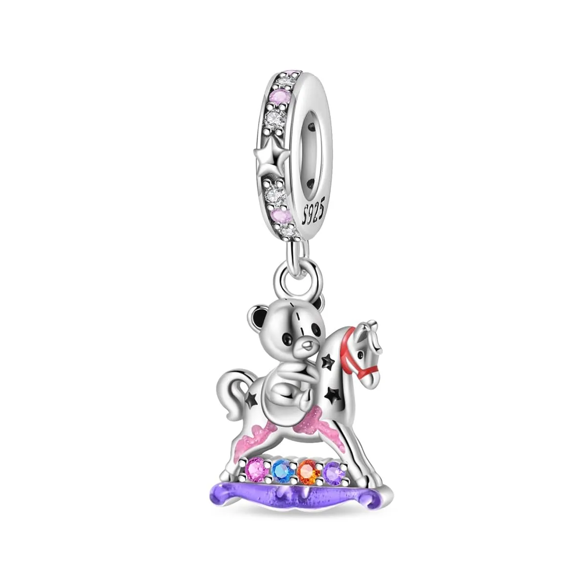 Pandach Bead Charm in Argento Sterling 925 con Cubic Zirconia per Braccialetti e Collane Europei - immagine 1