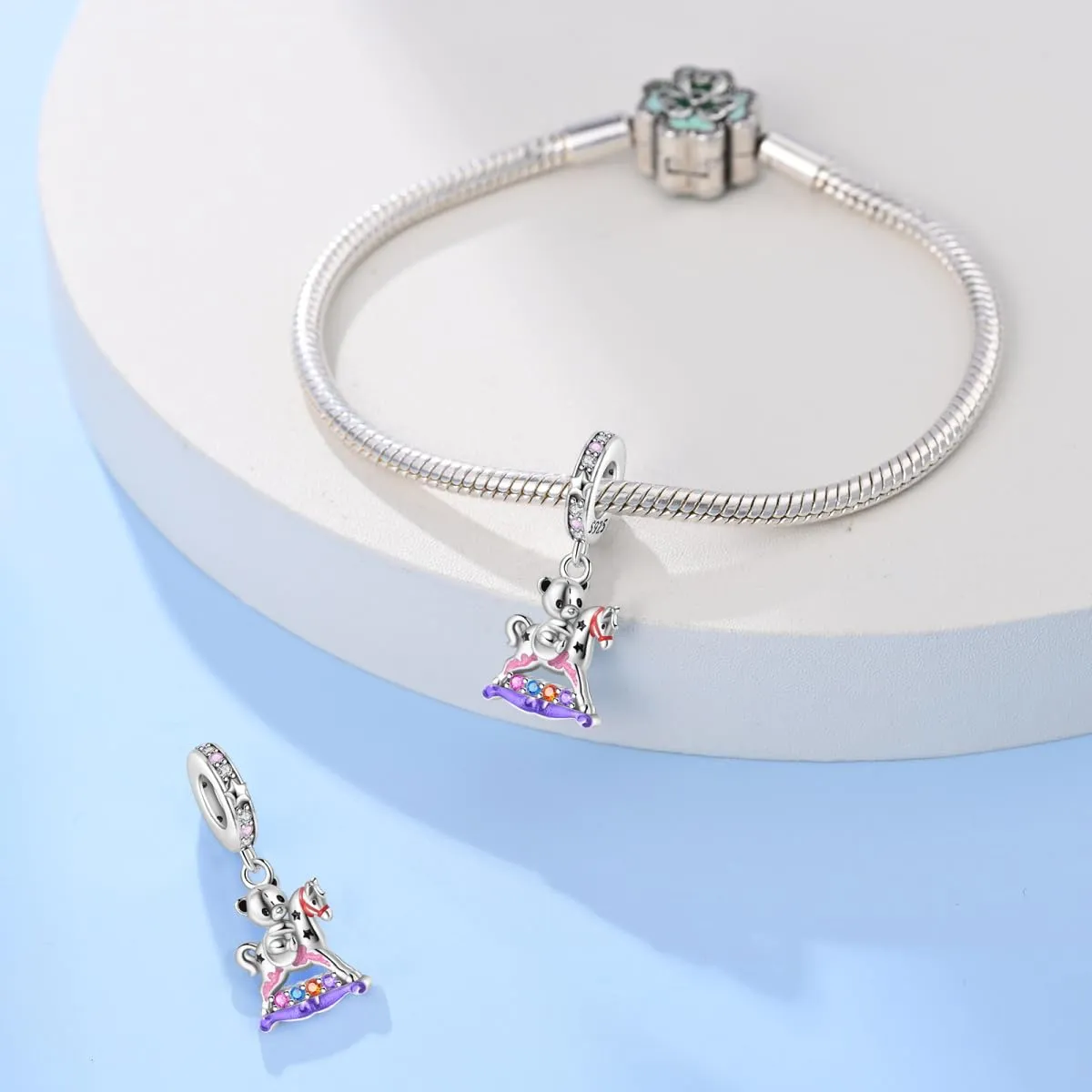 Pandach Bead Charm in Argento Sterling 925 con Cubic Zirconia per Braccialetti e Collane Europei - immagine 3