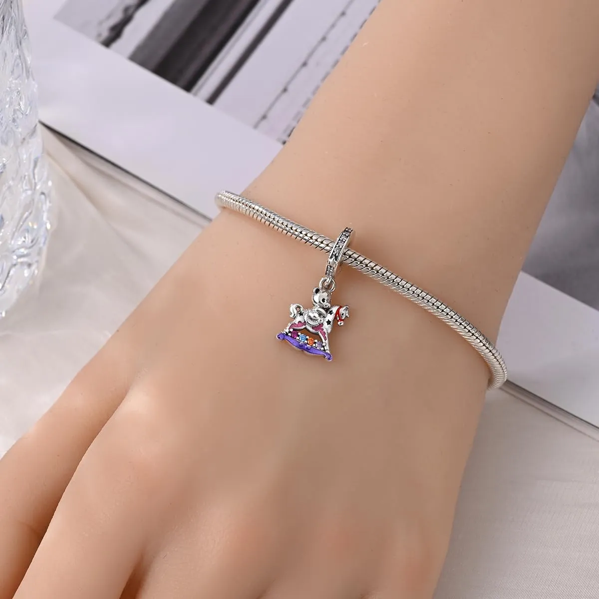 Pandach Bead Charm in Argento Sterling 925 con Cubic Zirconia per Braccialetti e Collane Europei - immagine 4