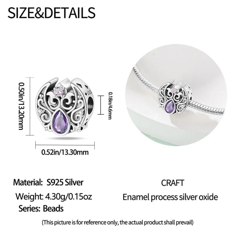 Pandach Bead Charm Ciondolo Argento Sterling 925 con Cubic Zirconia per Braccialetti e Collane Europei - immagine 5